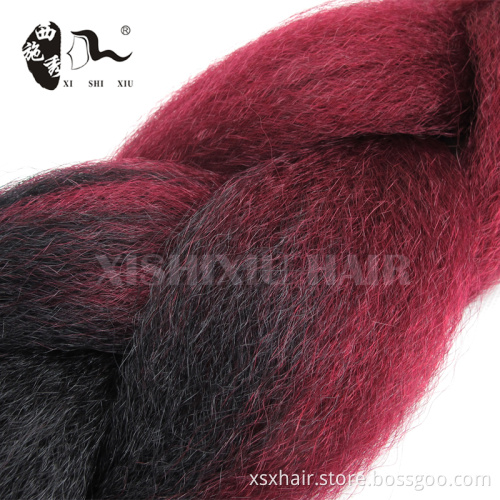 Factory wholesale price jumbo braid hair box braids ombre two tone color synthetic braiding hair extension